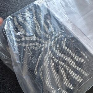 STAUD Black and Silver Zebra Pattern purse